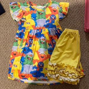 Sesame Street Dress and Ruffled pants